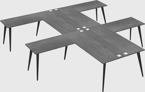 Shared l-shaped office desk system