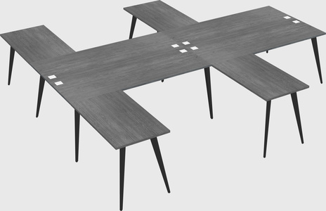 Shared l-shaped office desk system