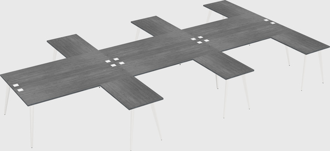 Shared l-shaped office desk system