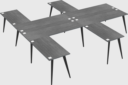 Shared l-shaped office desk system