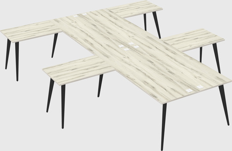 Shared l-shaped office desk system