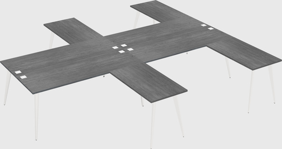 Shared l-shaped office desk system