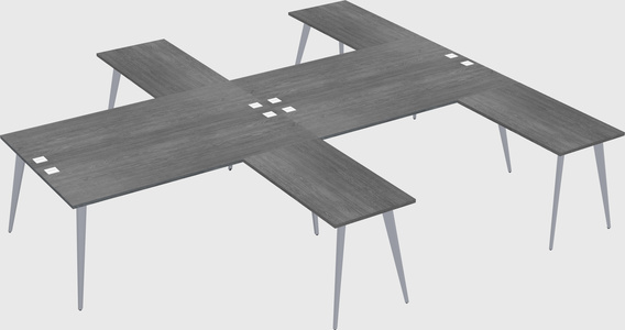 Shared l-shaped office desk system
