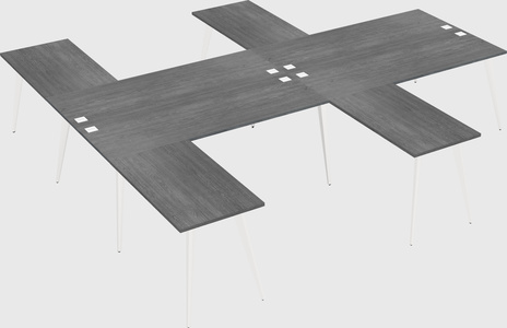 Shared l-shaped office desk system