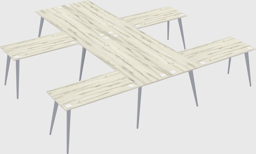 Shared l-shaped office desk system