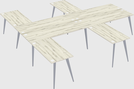 Shared l-shaped office desk system