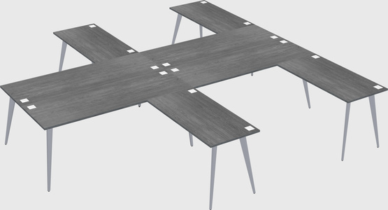 Shared l-shaped office desk system