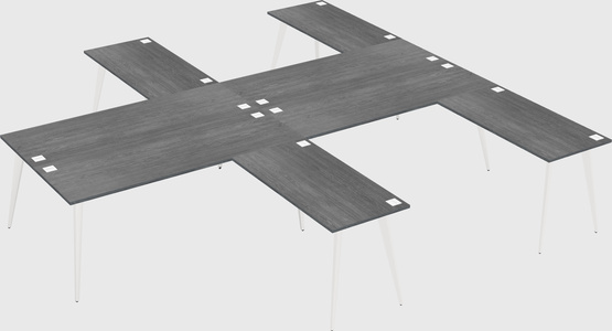 Shared l-shaped office desk system