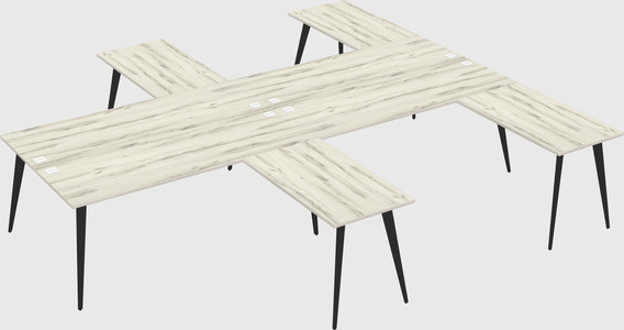 Shared l-shaped office desk system