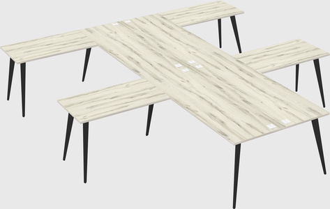 Shared l-shaped office desk system