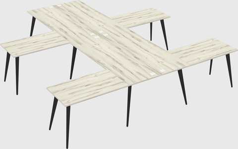 Shared l-shaped office desk system
