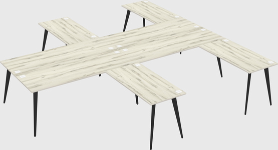 Shared l-shaped office desk system