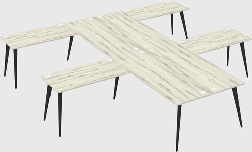 Shared l-shaped office desk system