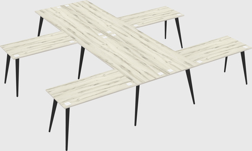 Shared l-shaped office desk system