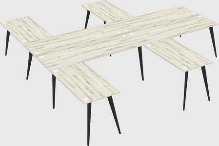 Shared l-shaped office desk system