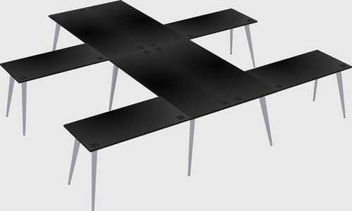 Shared l-shaped office desk system