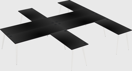Shared l-shaped office desk system