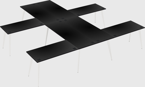 Shared l-shaped office desk system
