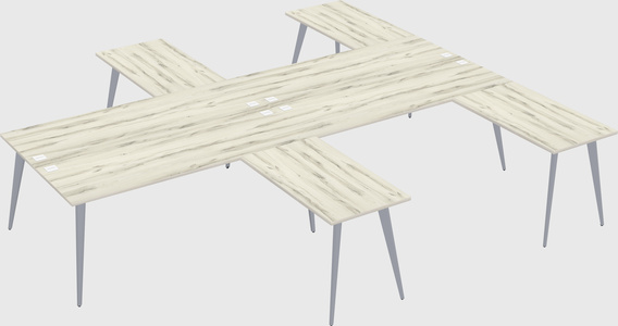 Shared l-shaped office desk system