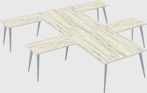 Shared l-shaped office desk system