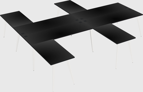 Shared l-shaped office desk system