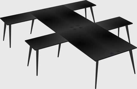Shared l-shaped office desk system