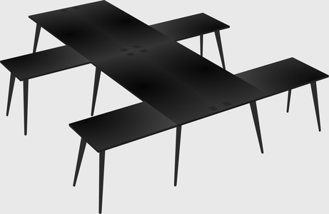 Shared l-shaped office desk system