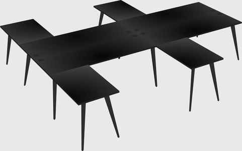 Shared l-shaped office desk system