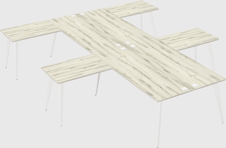 Shared l-shaped office desk system
