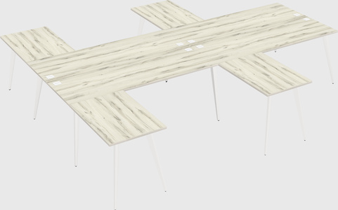 Shared l-shaped office desk system