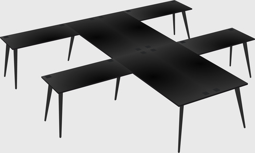 Shared l-shaped office desk system