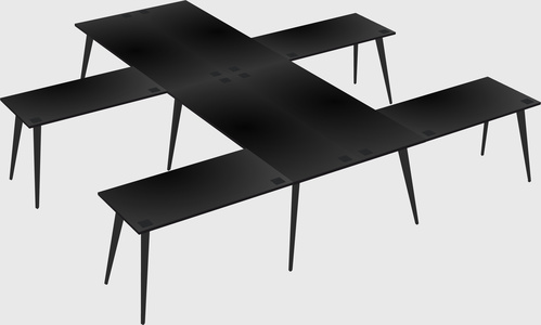 Shared l-shaped office desk system