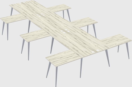 Shared l-shaped office desk system