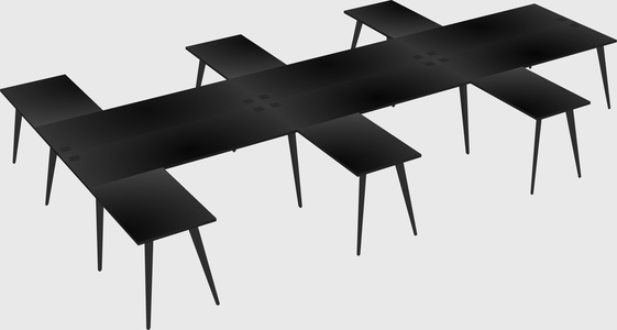 Shared l-shaped office desk system