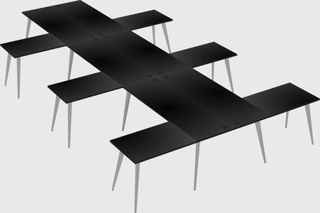 Shared l-shaped office desk system