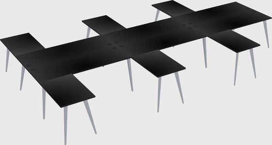 Shared l-shaped office desk system