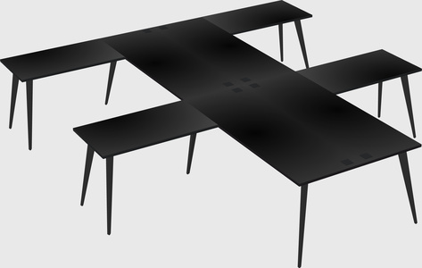 Shared l-shaped office desk system