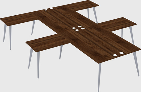 Shared l-shaped office desk system
