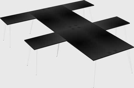 Shared l-shaped office desk system