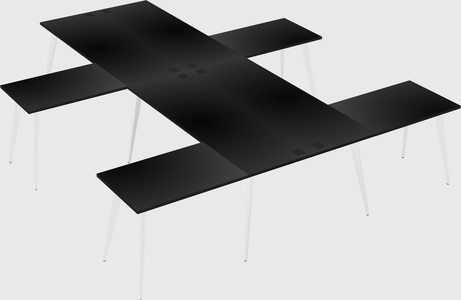 Shared l-shaped office desk system