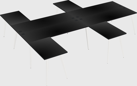 Shared l-shaped office desk system