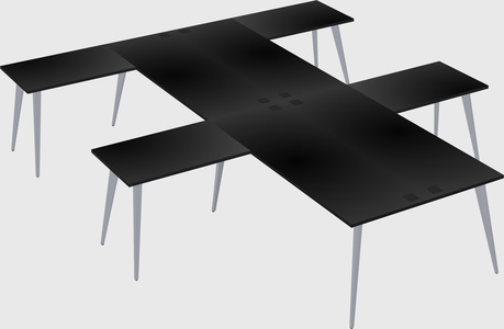 Shared l-shaped office desk system