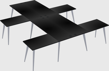 Shared l-shaped office desk system