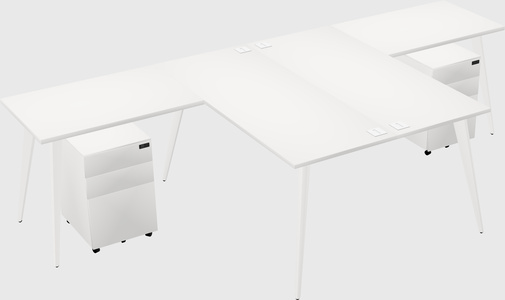 Shared l-shaped office desk system