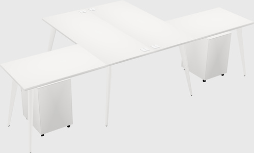 Shared l-shaped office desk system