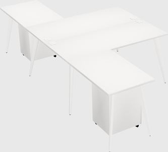 Shared l-shaped office desk system