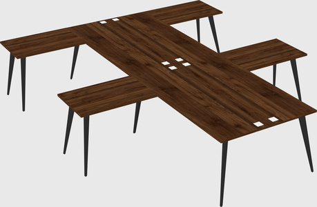 Shared l-shaped office desk system
