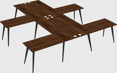 Shared l-shaped office desk system