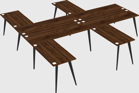 Shared l-shaped office desk system