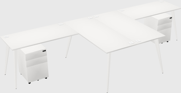 Shared l-shaped office desk system